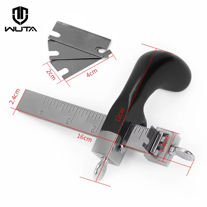 WUTA-Coupe-ceinture professionnel en cuir, outil de coupe à la main réglable avec 2 outils en cuir a
