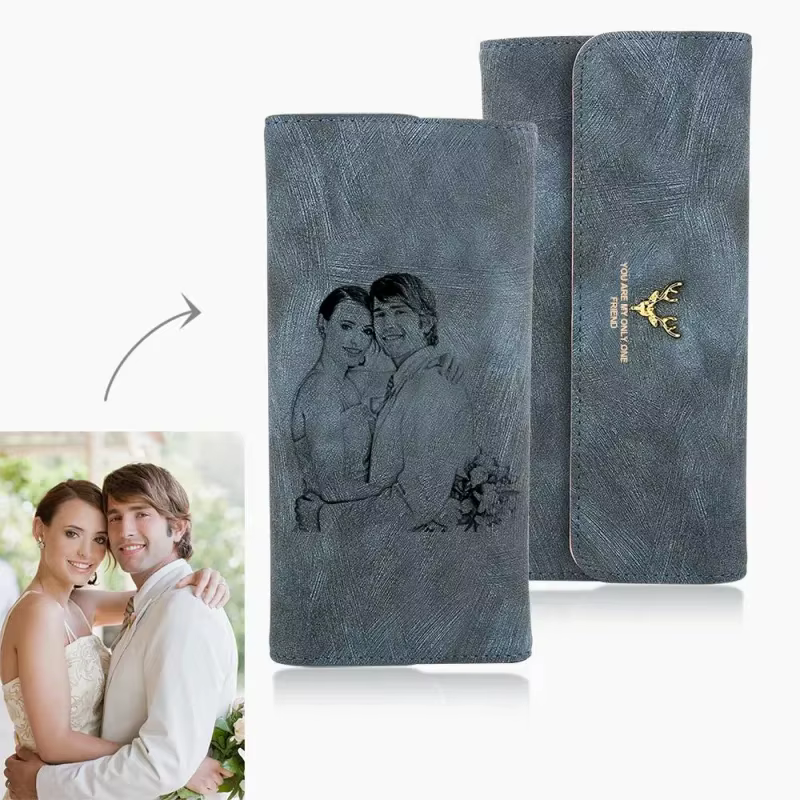 Portefeuille personnalisé avec image sculptée pour dames, rose, lanterne longue, sac à main cadeau d