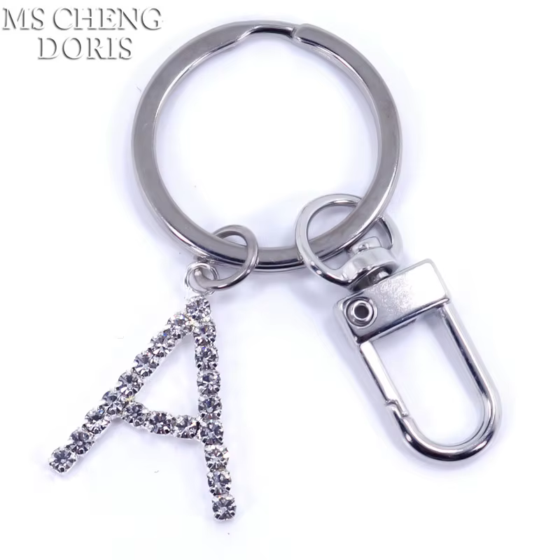 Porte-clés pendentif lettre cristal strass Alphabet porte-clés lettre majuscule initiale A-Z chaîne 