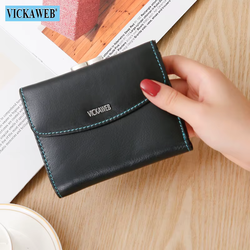 Vickaeb – portefeuille en cuir véritable pour femmes, petit porte-monnaie coloré, porte-monnaie à lo
