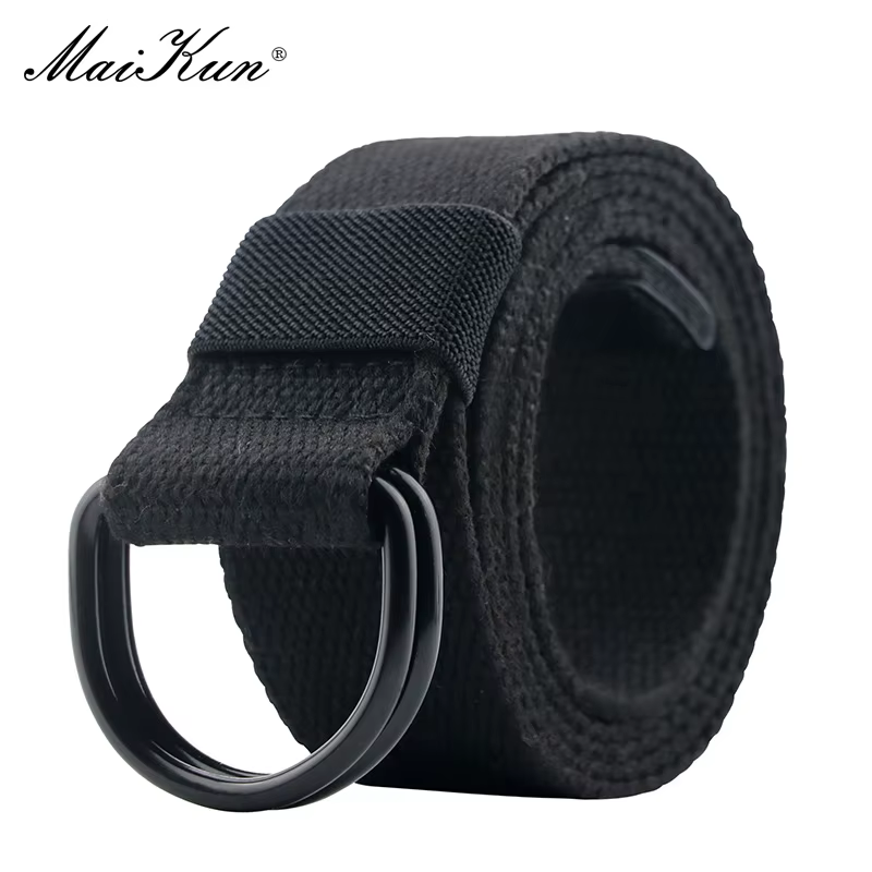Maikun toile tactique hommes ceinture de haute qualité unisexe Double anneau en D boucle ceinture dé