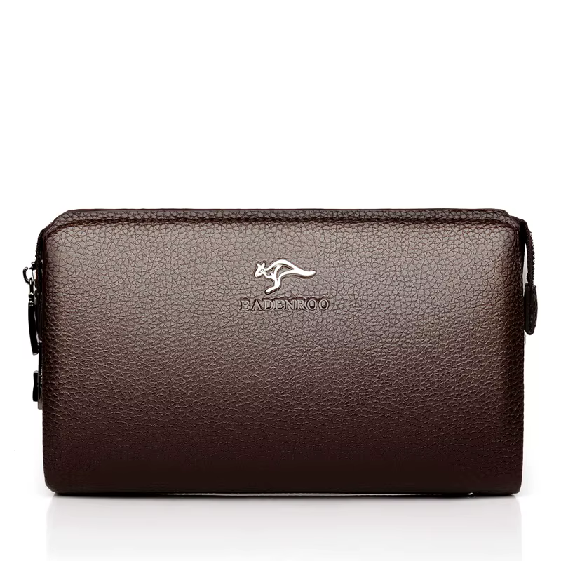 Marque de luxe hommes portefeuille en cuir Long portefeuille en cuir PU portefeuille hommes Double f