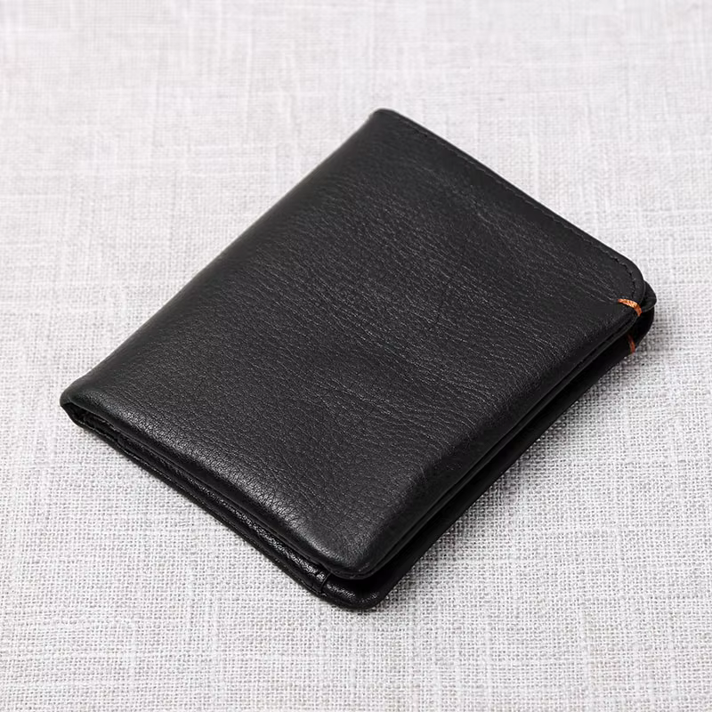 NUPUGOO-Portefeuille fin en cuir véritable pour homme, petit sac à main décontracté, porte-cartes de