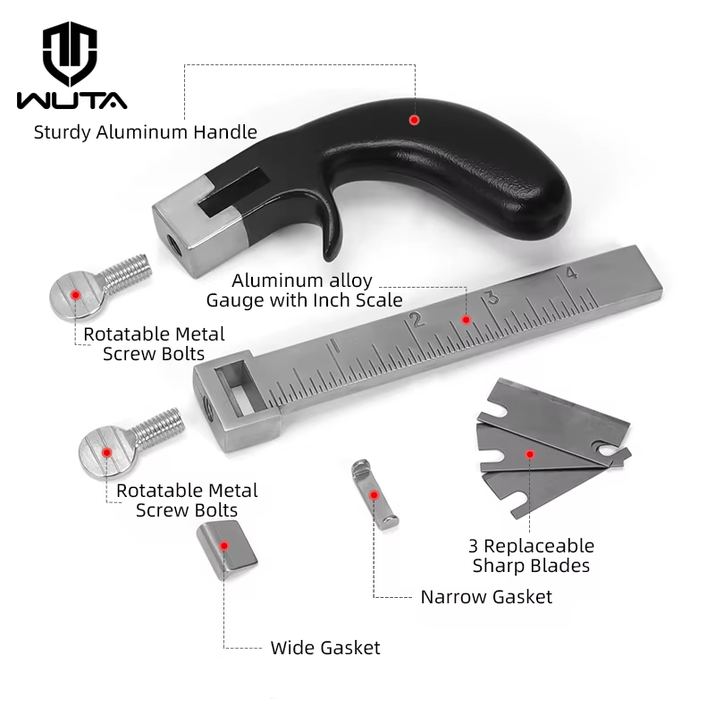 WUTA-Coupe-ceinture professionnel en cuir, outil de coupe à la main réglable avec 2 outils en cuir a