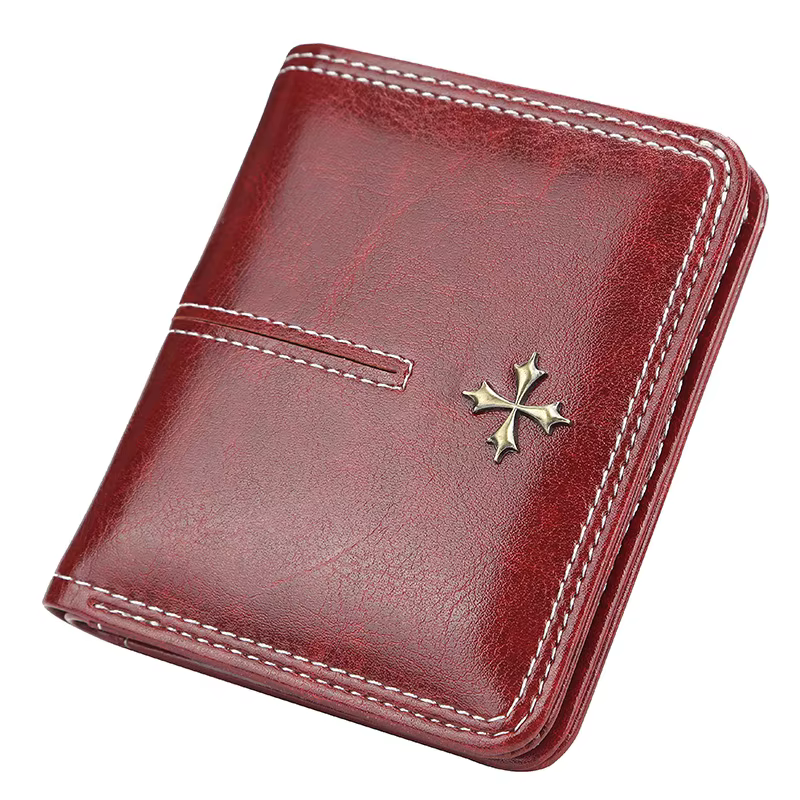 Petit portefeuille en cuir de luxe pour femmes, avec poche pour pièces de monnaie, porte-cartes de c