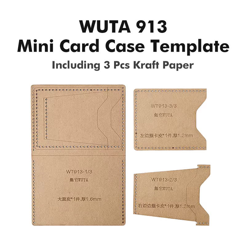 WUTA-Mini porte-cartes en papier kraft, modèle horizontal simple, portefeuille en cuir, ensemble de