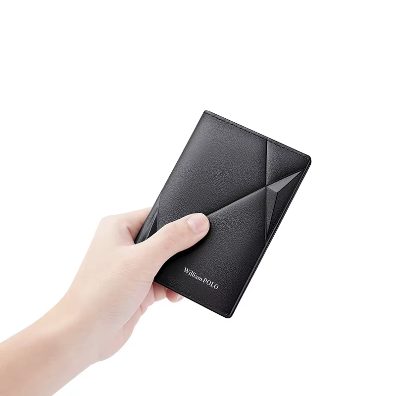 Portefeuille en cuir pour hommes, porte-cartes vertical ultra fin, multifonctionnel, pour permis de 