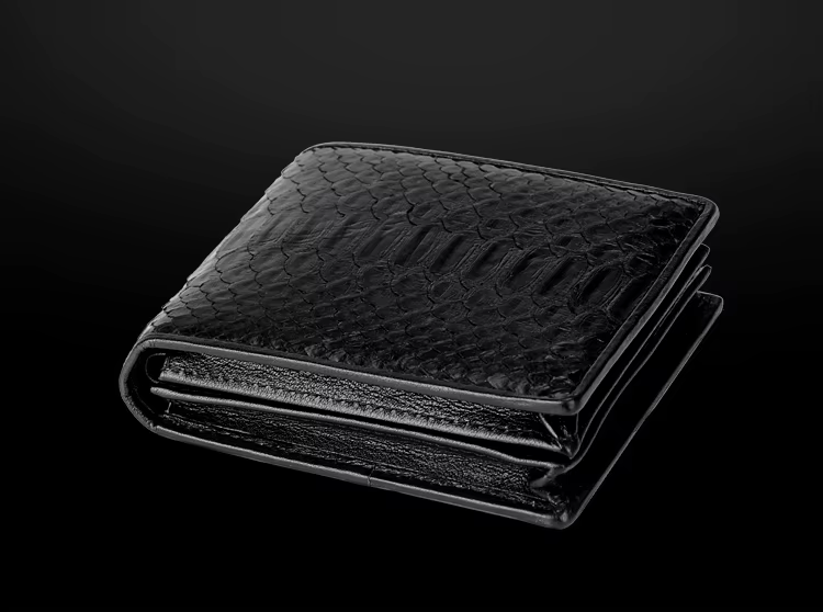 100% véritable véritable authentique peau de serpent hommes à deux volets Python serpent portefeuill