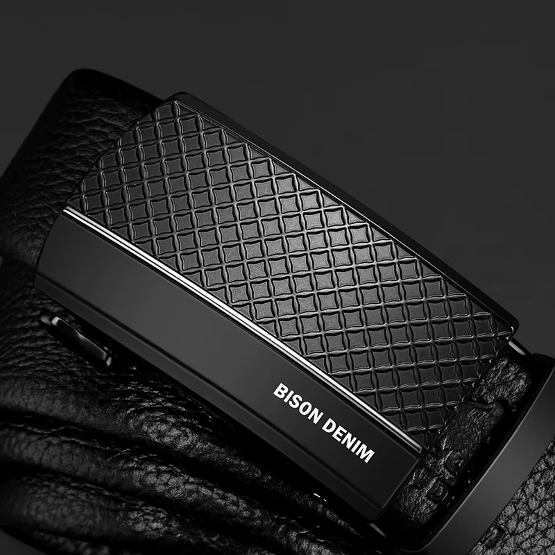 BISON DENIM en cuir véritable automatique hommes ceinture de luxe sangle ceinture pour hommes concep