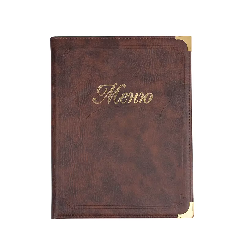 Porte-menu en cuir PU durable pour restaurant, optique A4, dossier d'affichage de cartes de poche, v