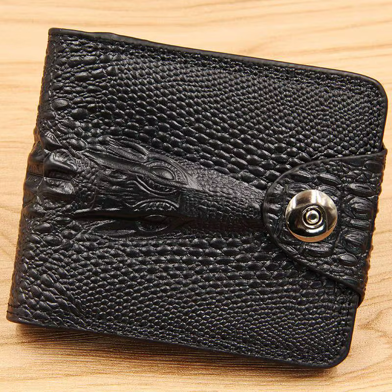 Portefeuille de luxe en cuir de vache pour homme, porte-monnaie avec pince à billets et carte de cré