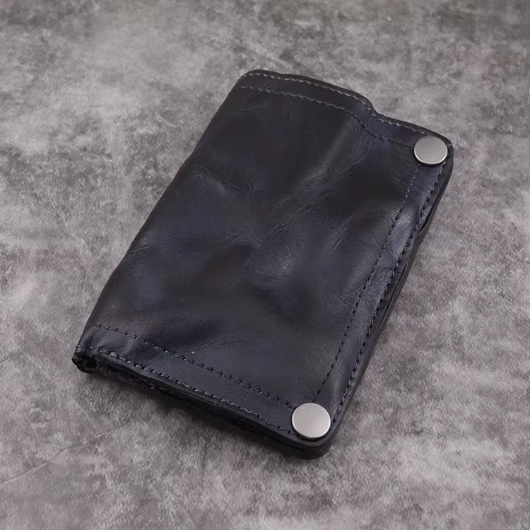 Portefeuille en cuir déformable pour homme, 100% cuir de vachette, porte-monnaie vertical, pinces à 