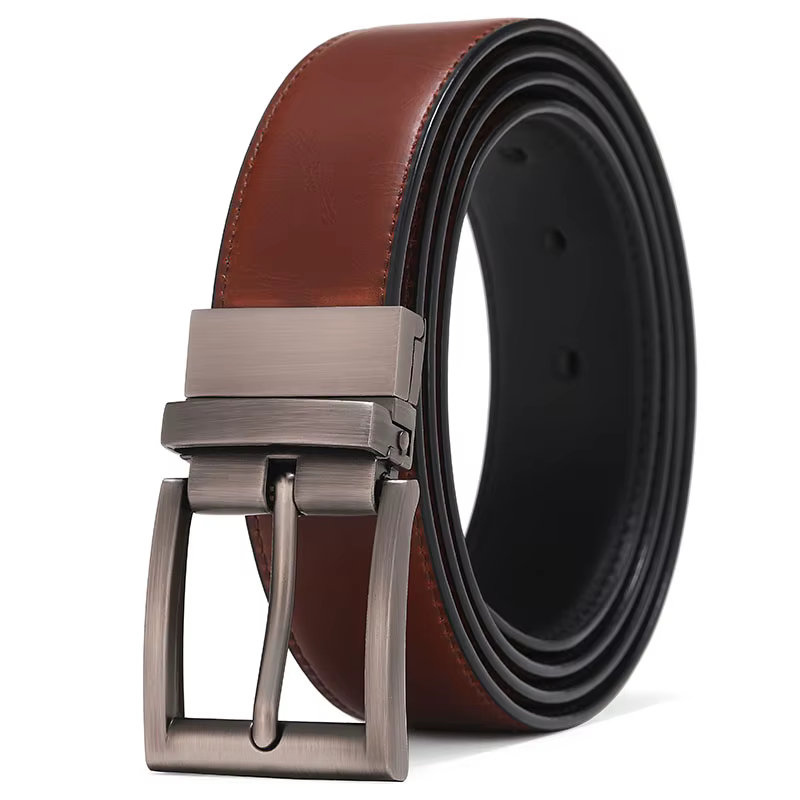 Ceinture réversible décontractée de haute qualité pour homme, ceinture en cuir véritable, ceinture d