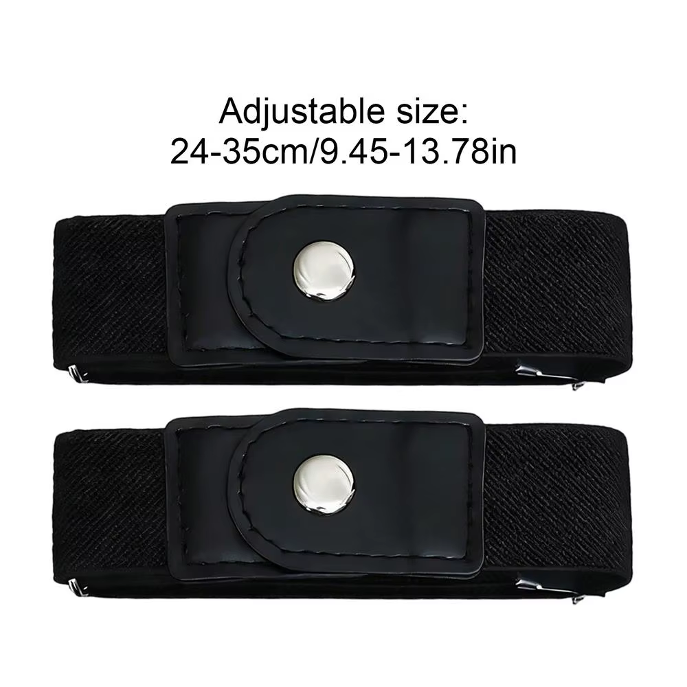 Ceinture élastique sans boucle pour femmes et hommes, 1 paire de sangles réglables, ceinture sans bo