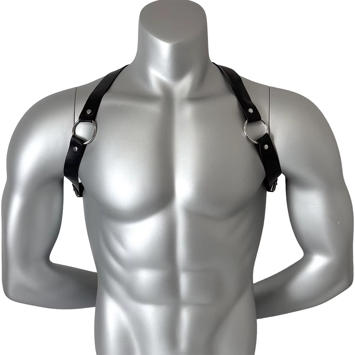 Ceinture pour homme en cuir PU, harnais réglable pour la poitrine, ceinture de corps style punk goth