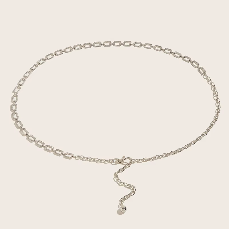 Ceinture tendance pour femme avec strass, chaîne de taille fine en métal, accessoires de robe polyva