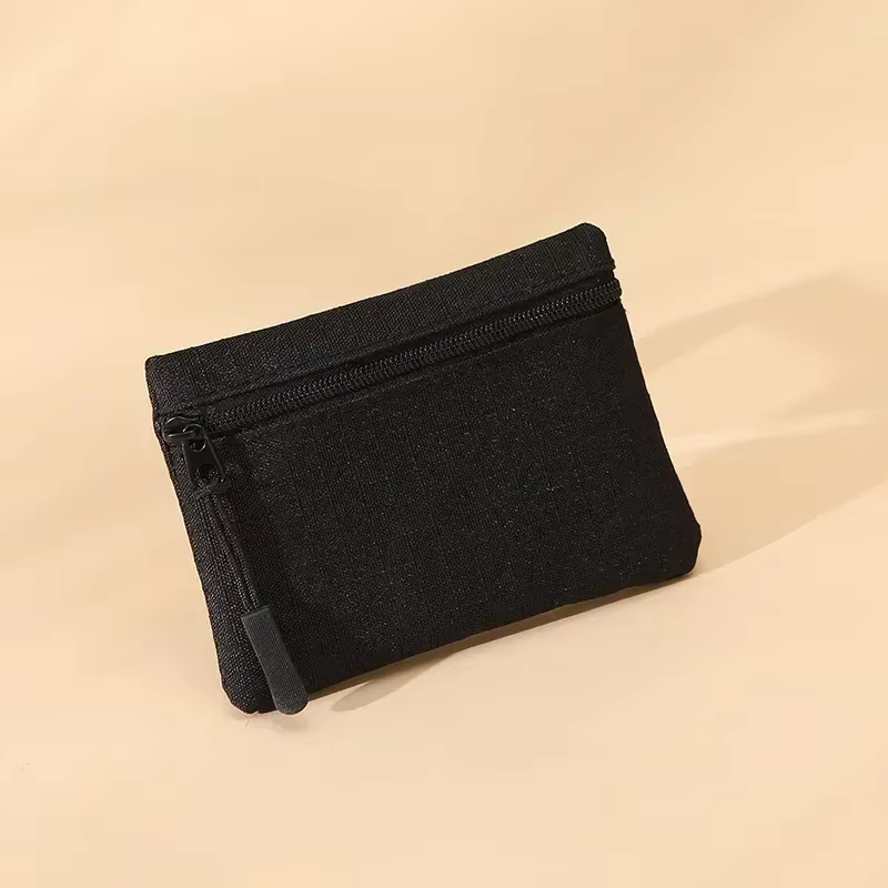 Toile Mini porte-monnaie Simple fermeture éclair enfant pochette de rangement poche d'argent couleur