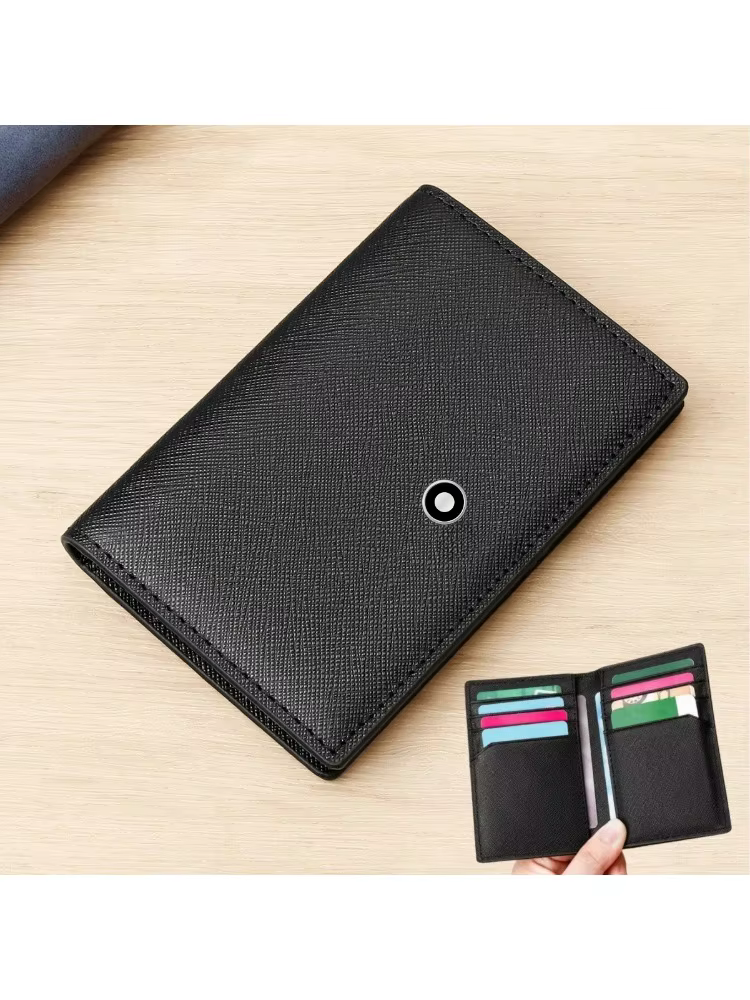 Portefeuille de luxe en cuir véritable pour homme, porte-cartes multi-fentes, étui pour cartes banca