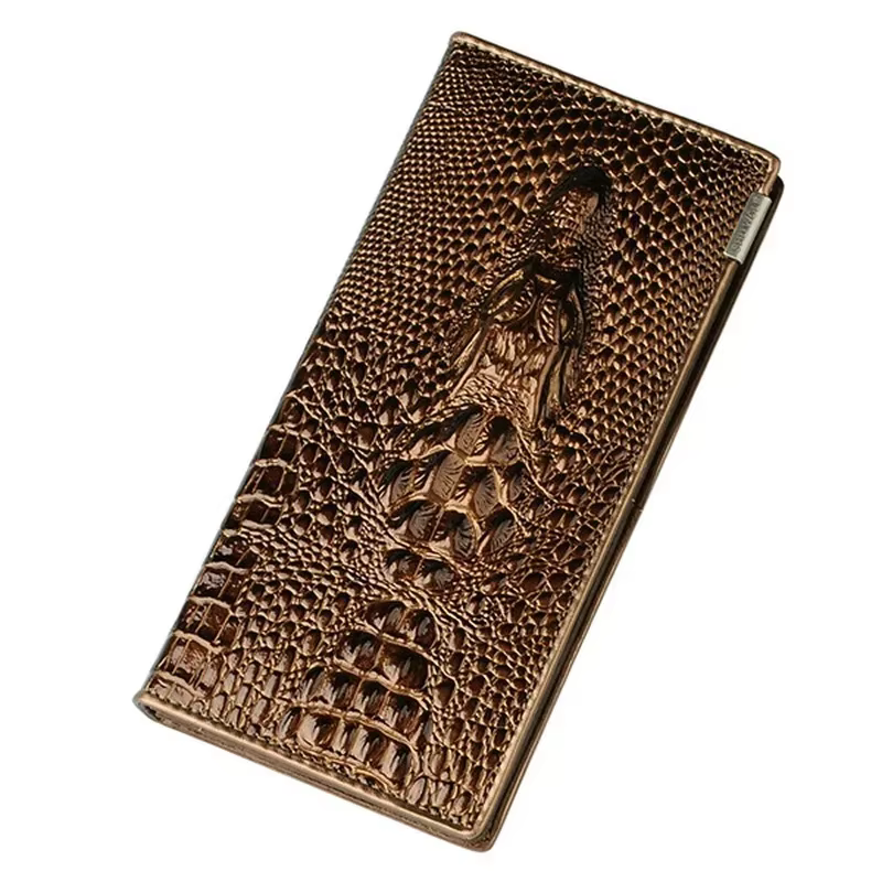 Portefeuille en cuir à motif de mode pour femmes, portefeuille à longue fermeture éclair, pochette d