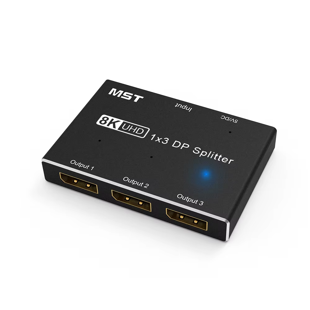 Répartiteur MST DisplayPort 1 entrée 3 sorties 8K @ 30Hz 4K @ 144Hz DP 1.4, adaptateur Hub SST 1*3 p