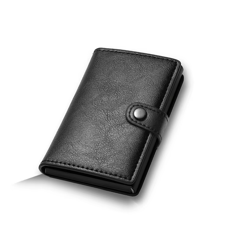 Portefeuille porte-cartes en fibre de carbone pour homme, RFID intelligent, fin, minimaliste, avec s