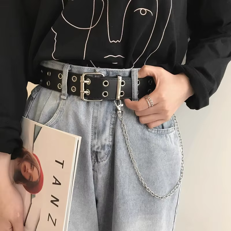 Ceintures en alliage pour femmes, chaîne de luxe pour cuir véritable, nouveau Style, boucle ardillon