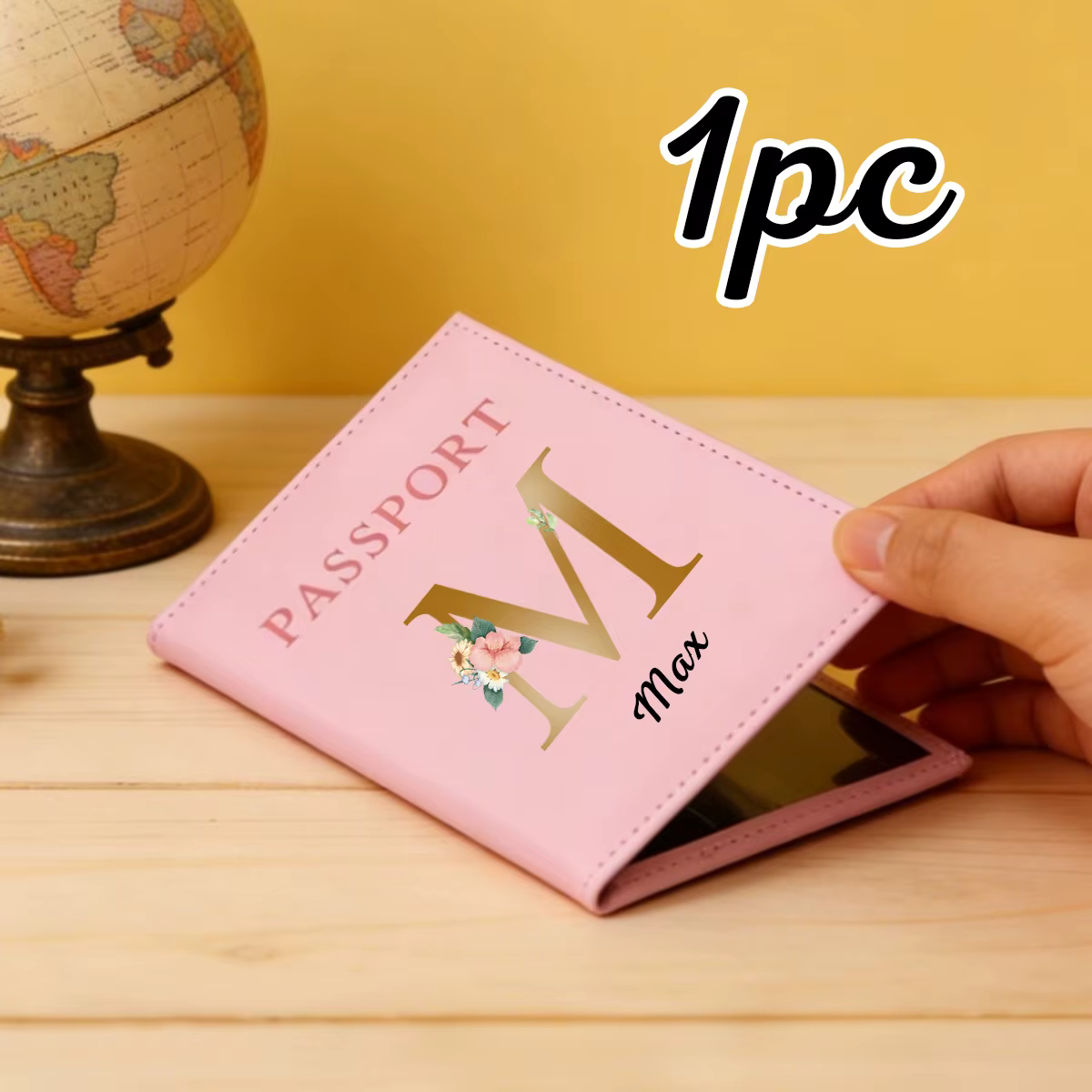 Porte-passeport personnalisé pour les voyages, porte-passeport en cuir avec lettres personnalisées, 