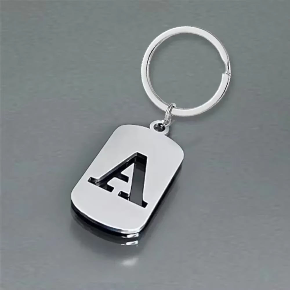 Porte-clés anneau bijoux de fête cadeau Cool A-Z lettres porte-clés hommes portefeuille breloques 26