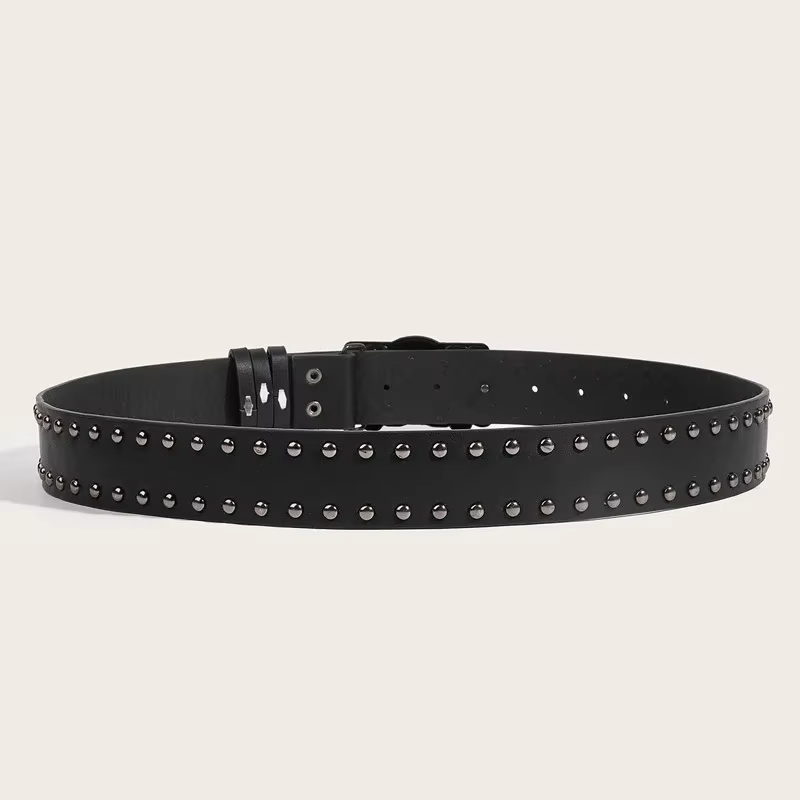 Nouvelles ceintures pour femmes de haute qualité marque de luxe Punk Goth Rivet noir jean unisexe ho