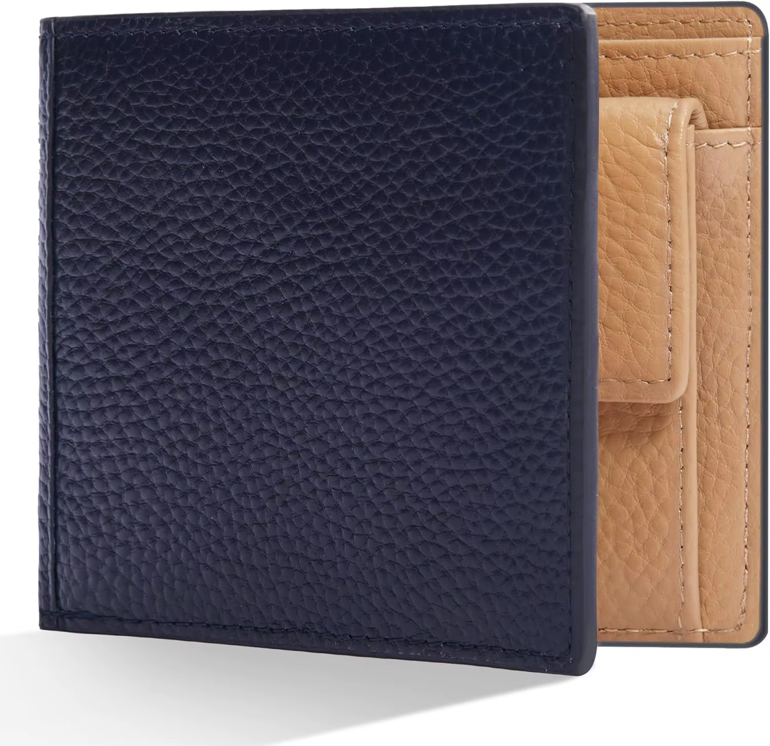 Portefeuille en cuir pour homme Pomelo Best, options de couleurs bicolores, design classique