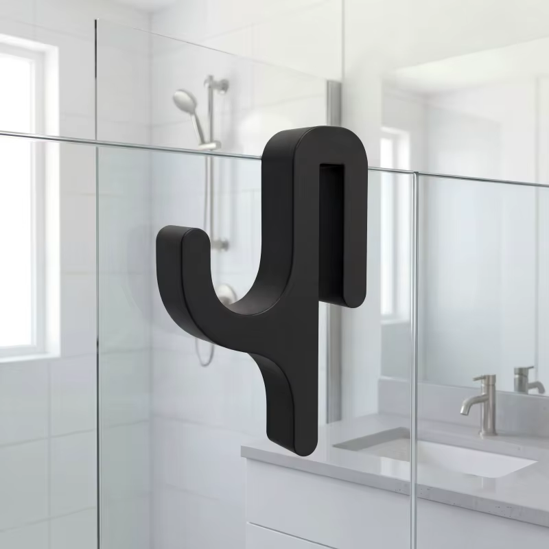 Crochet porte-serviettes 3D pour portes de douche en verre de 8 mm, support de salle de bain pour vê