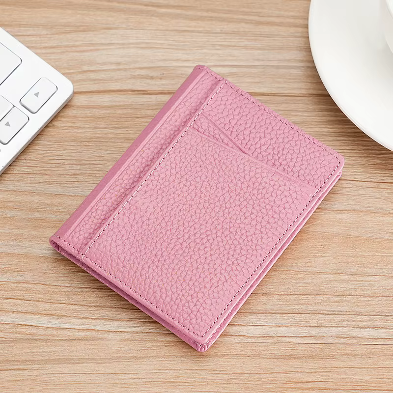 Portefeuille souple Ultra fin 100% cuir véritable, Mini portefeuille porte-cartes de crédit, multi-c