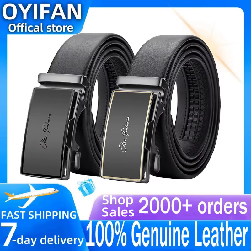 OYIFAN hommes ceinture en cuir véritable ceinture pour hommes alliage boucle cliquet ceintures homme