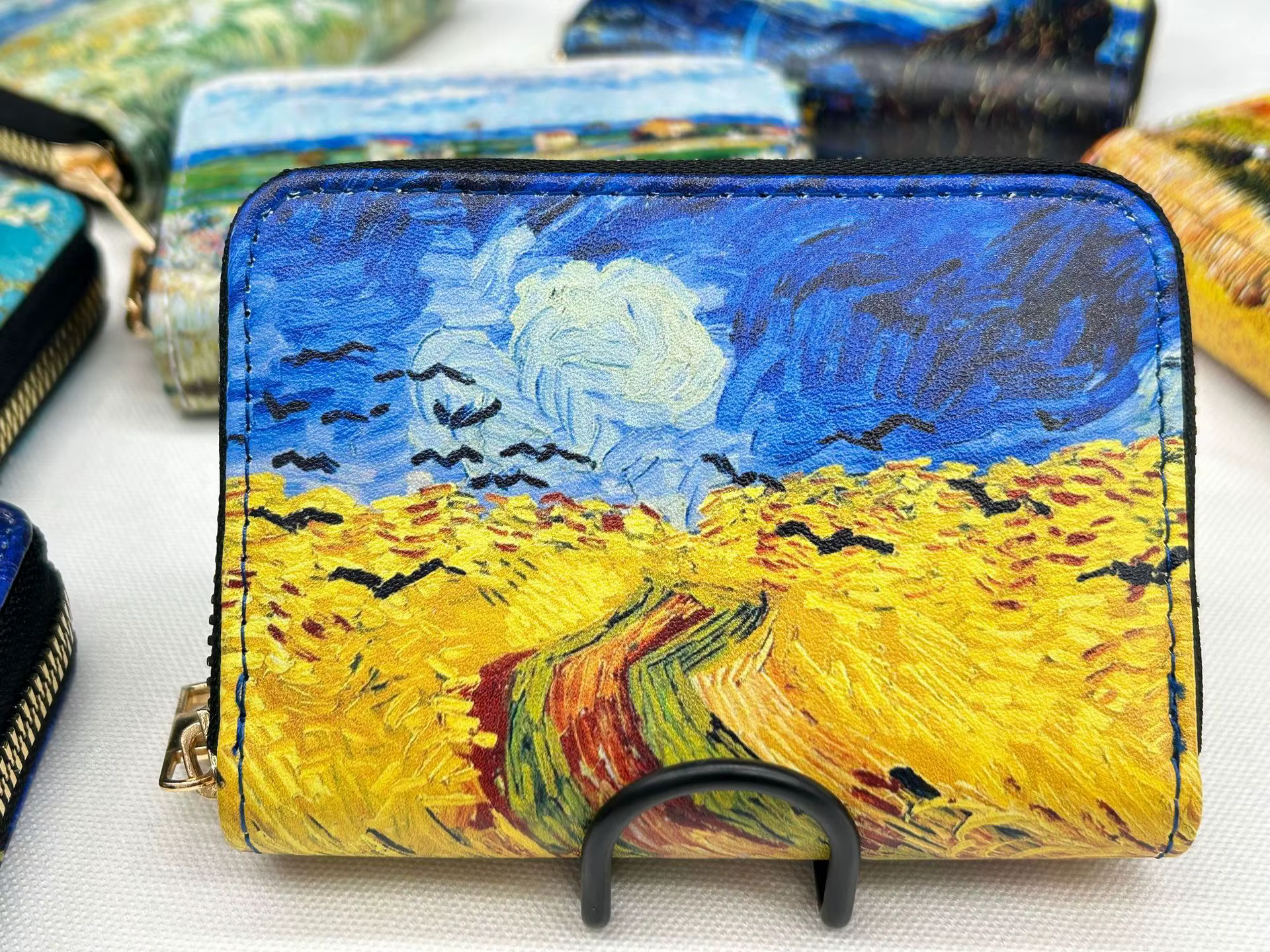 Vente chaude! Portefeuille porte-cartes Van Gogh Art – Cuir végétalien de qualité supérieure, concep