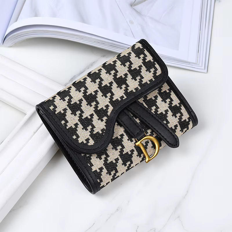 Portefeuille pour femme de style vintage, nouveau modèle, porte-monnaie à clip en D, multifonctionne