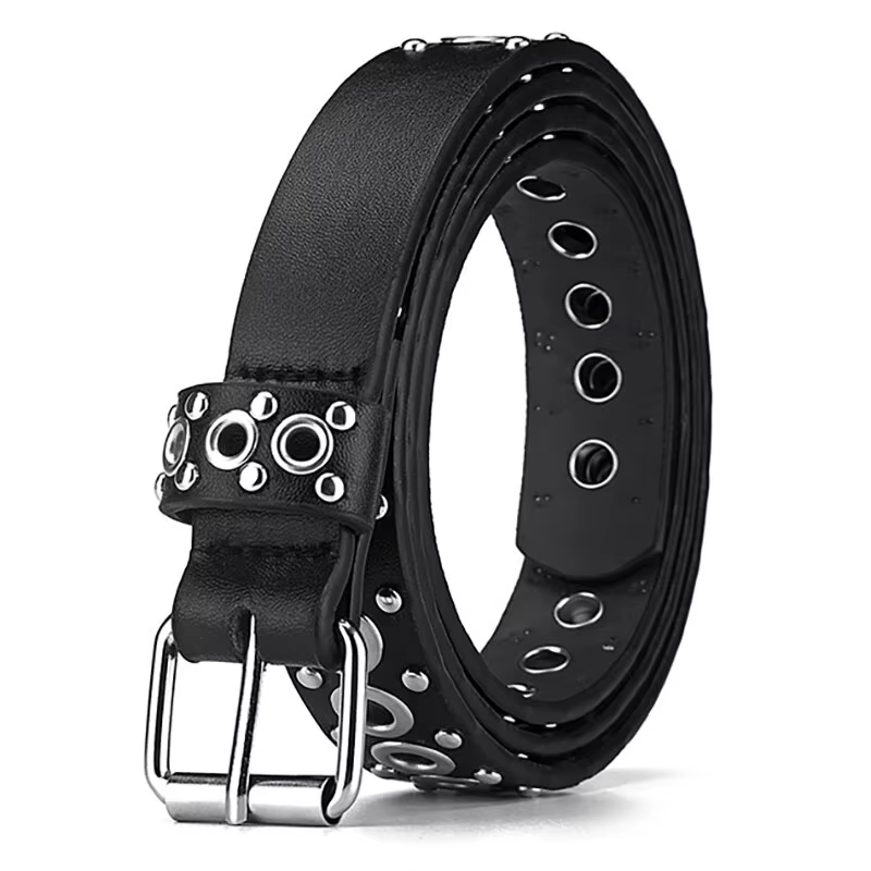 Ceinture fine à rivets pour femmes, à la mode, avec boucle à aiguille personnalisée, tendance de rue