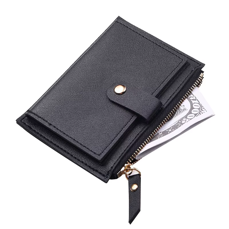 Portefeuille porte-cartes pour femmes, porte-cartes de crédit Simple, portefeuilles Slim en cuir PU 