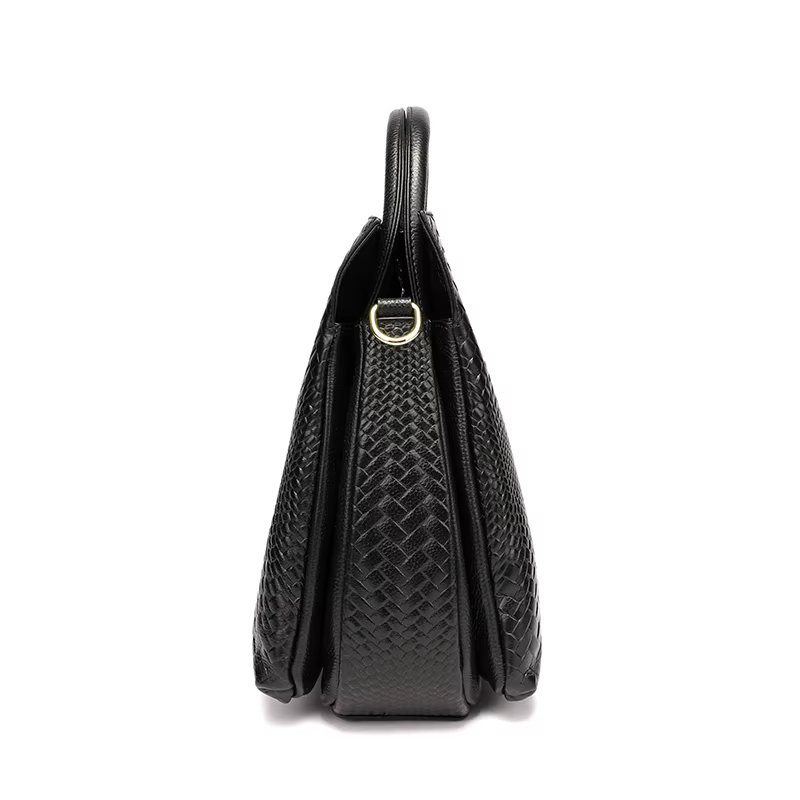 Sac à Main à Motif Tissé Noir pour Femme, Sacoche Décontractée, Polyvalente, Luxueuse, à la Mode