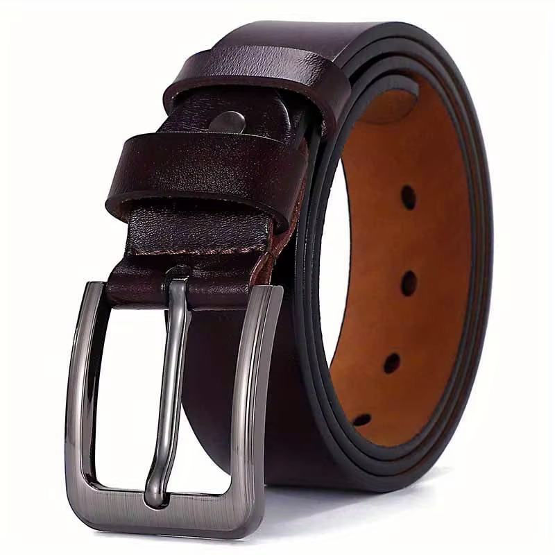 Ceinture pour hommes Original en cuir véritable alliage métal boucle ardillon taille sangles Plus ta
