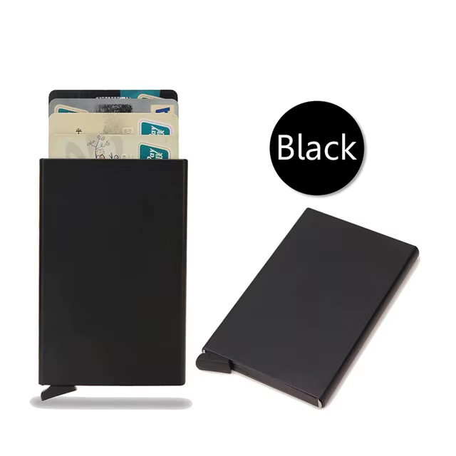 Portefeuille intelligent porte-carte en métal mince mince hommes femmes portefeuilles Pop Up minimal