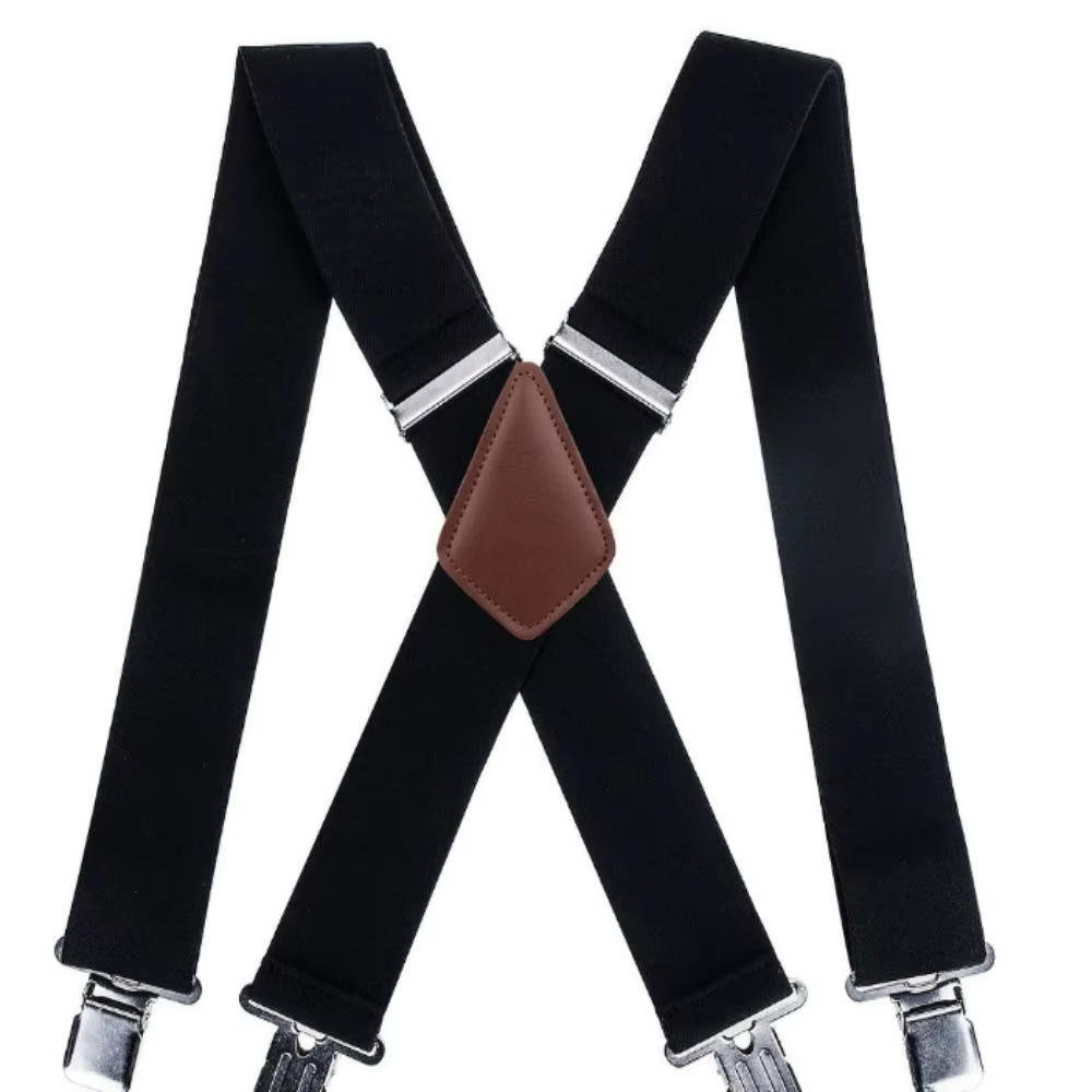 Bretelles pour hommes larges et réglables, élastiques, robustes, en X, pour pantalon, pour soirée