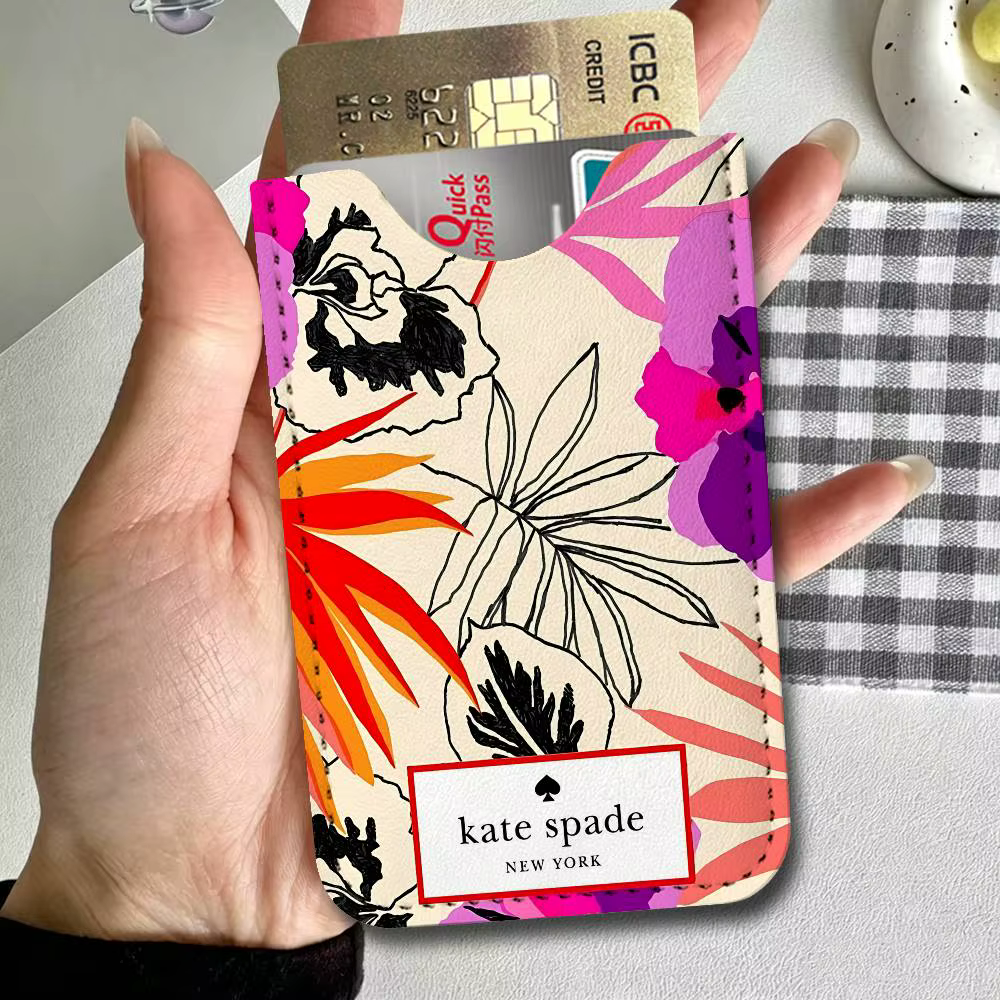 Porte-cartes en cuir léger K-Kate S-Spade, motif palmier, étui de protection pour carte de bus, cart