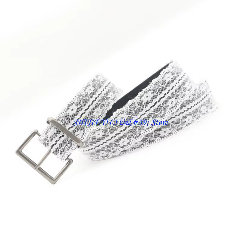 E21F – ceinture en dentelle pour femmes, sangle taille en PU, taille réglable, large, pour tenue déc