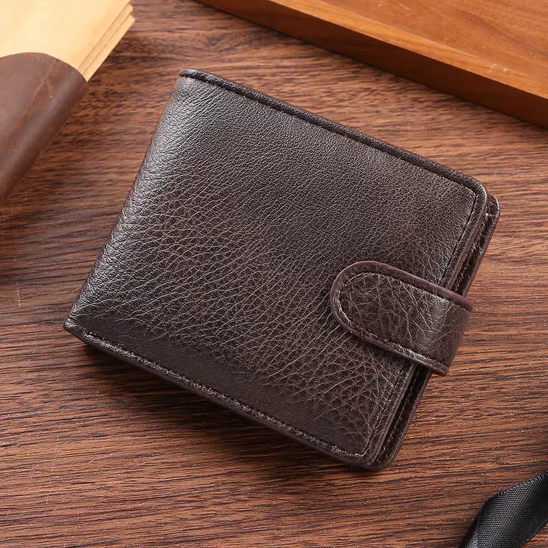 Portefeuille décontracté pour hommes en cuir à loquet court homme portefeuilles Durable pochette à m