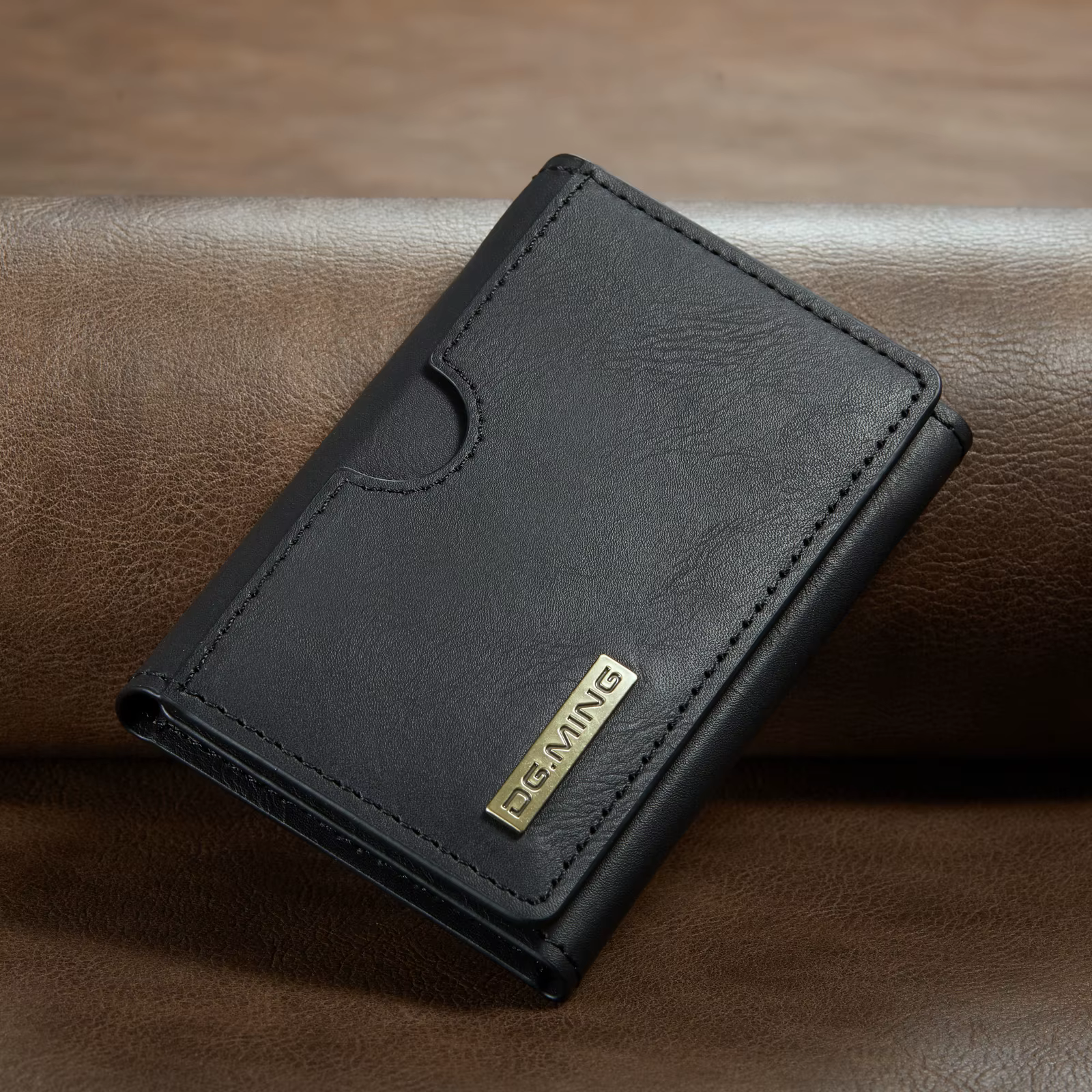 Antivol brosse court en cuir portefeuille hommes pièce de monnaie cartes d'argent support sac à main
