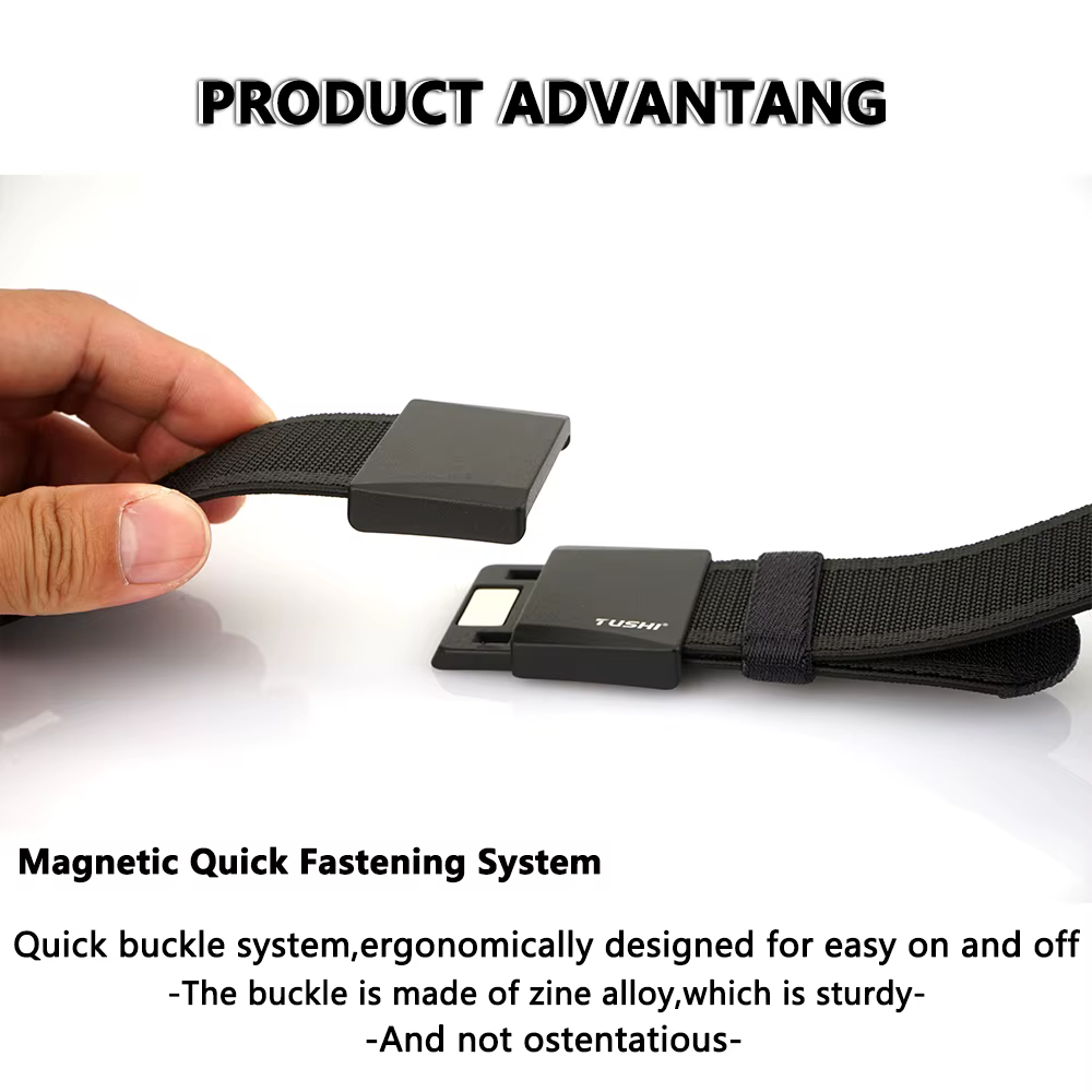 TUSHI ceinture élastique pour hommes boucle magnétique alliage boucle à dégagement rapide unisexe ce