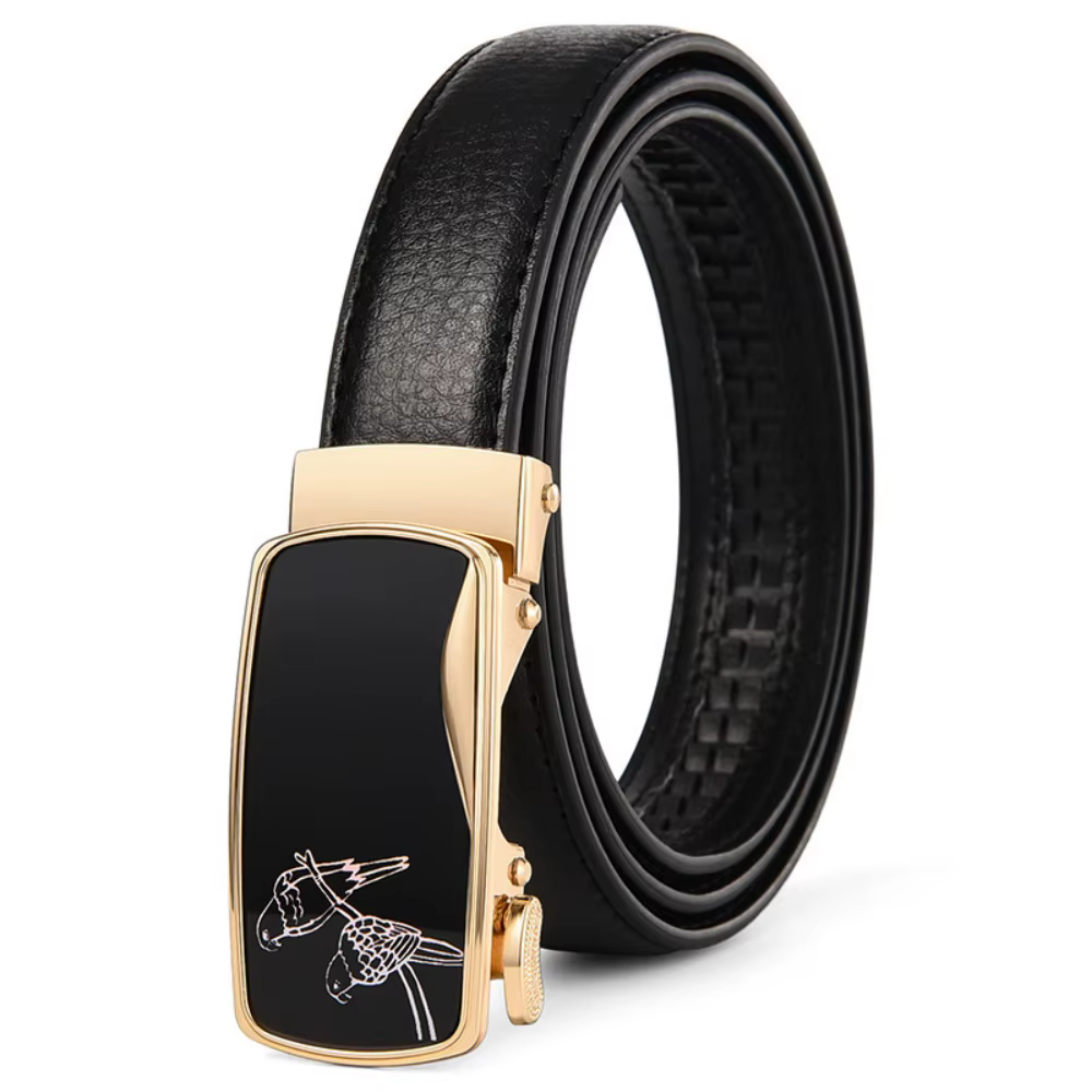 Ceinture noire de haute qualité avec boucle automatique pour femme, largeur 2,3 cm, ceinture de trav