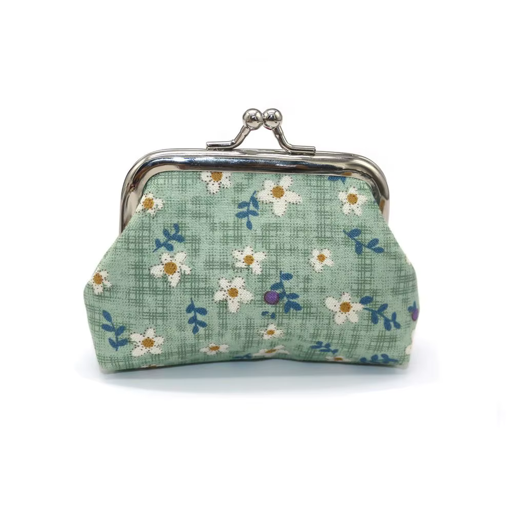 Porte-monnaie rétro pour femme, coloré et mignon, avec fermoir, petit portefeuille, pochette