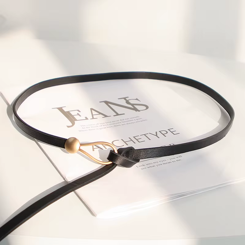 Ceinture nouée coréenne pour femmes, Simple, en cuir PU, fine, de luxe, manteau, décoration de robe,