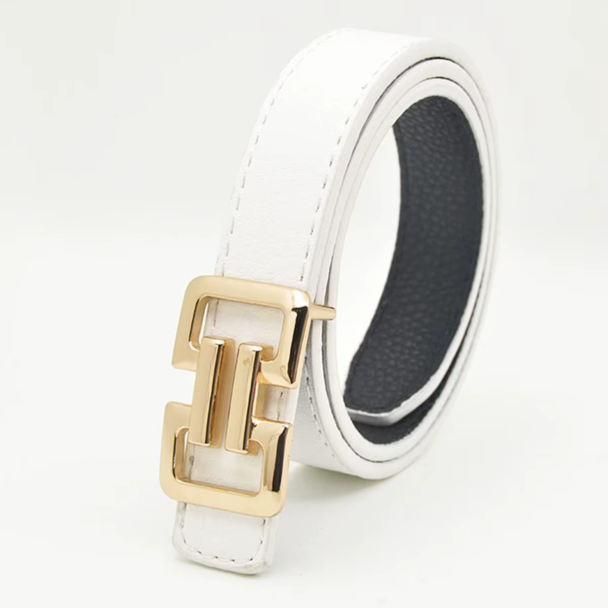 Ceinture en PU colorée pour femmes, simple et polyvalente, pour jupes et pantalons à jambes larges, 